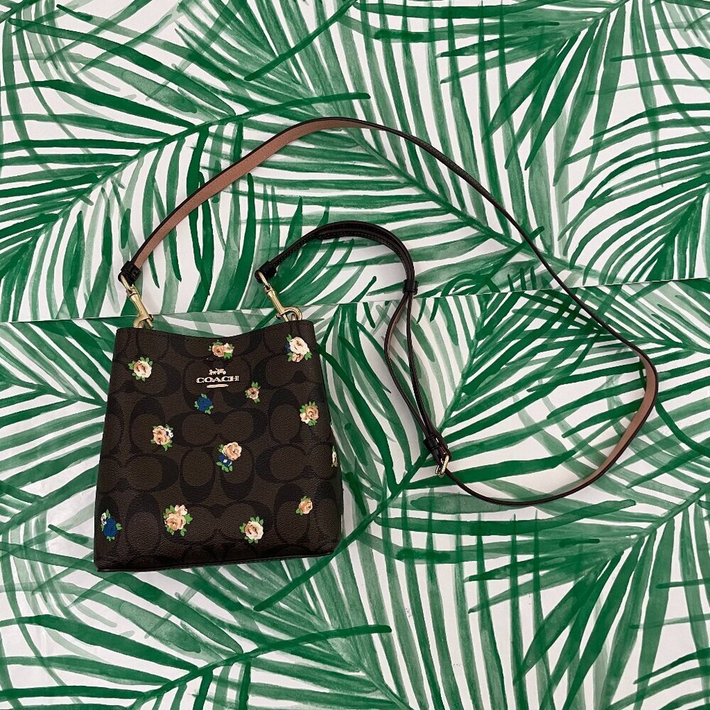 Coach Mini Town Bucket Bag in Signature Canvas Vintage Mini Rose Print